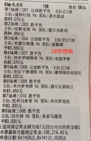 足球竞彩8串1(足球竞彩8串1中奖规则)